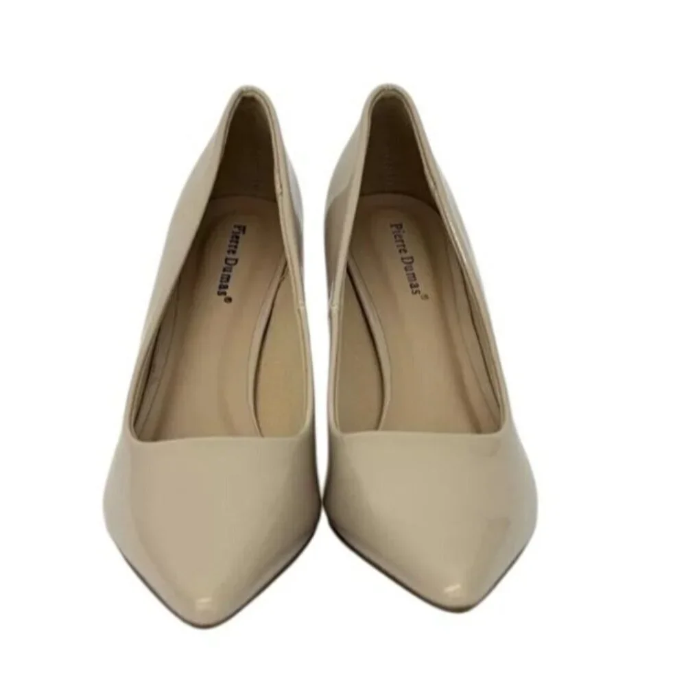 PIERRE DUMAS / Bloom-1 / Beige / Patent / Leather / Pointed-Toe / High Heel